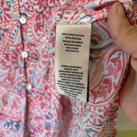 Nanette Lepore Paisley Ruffle-Sleeve Peplum Blouse Sz Large - Picture 6 of 9